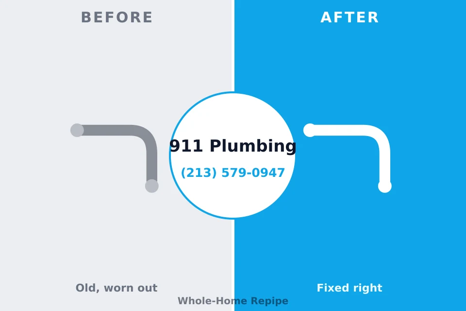 Before and after: plumbing repair Martinsburg, WV